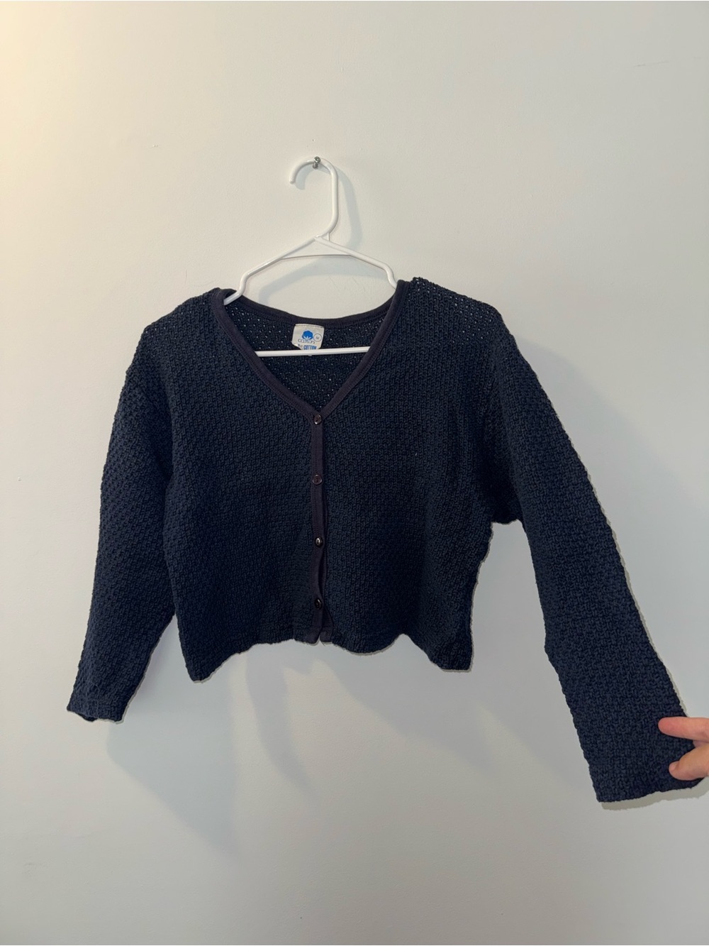 100% cotton made in Canada navy blue cardigan